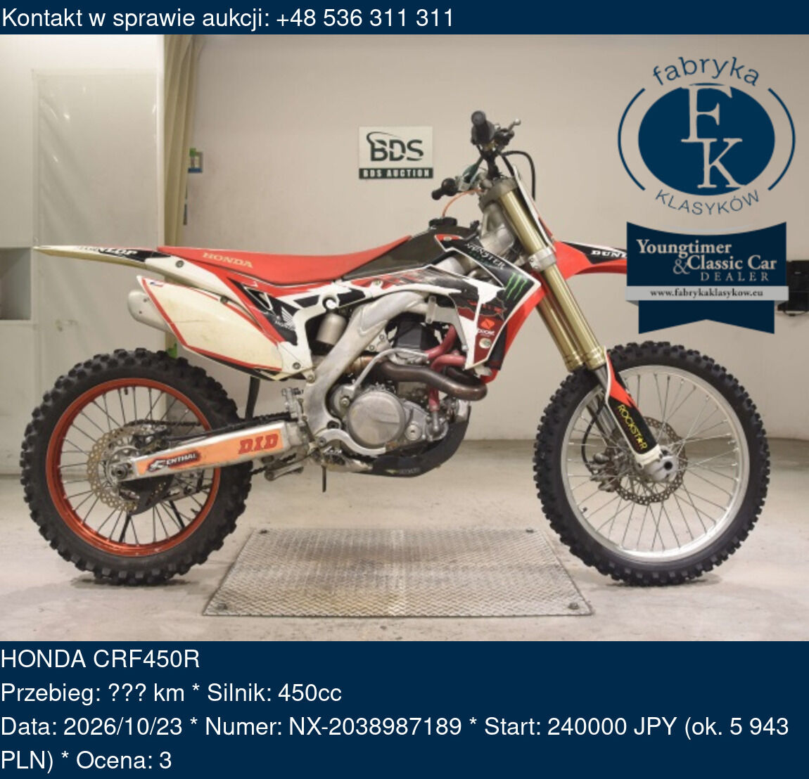 HONDA CRF450R  - zdjęcie 2