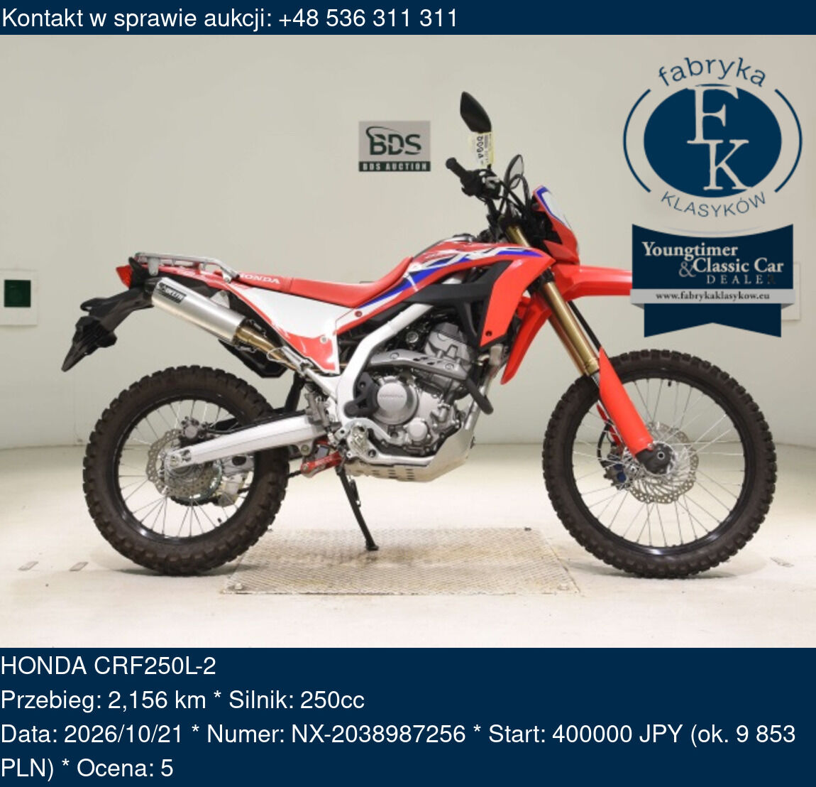 HONDA CRF250L-2  - zdjęcie 2