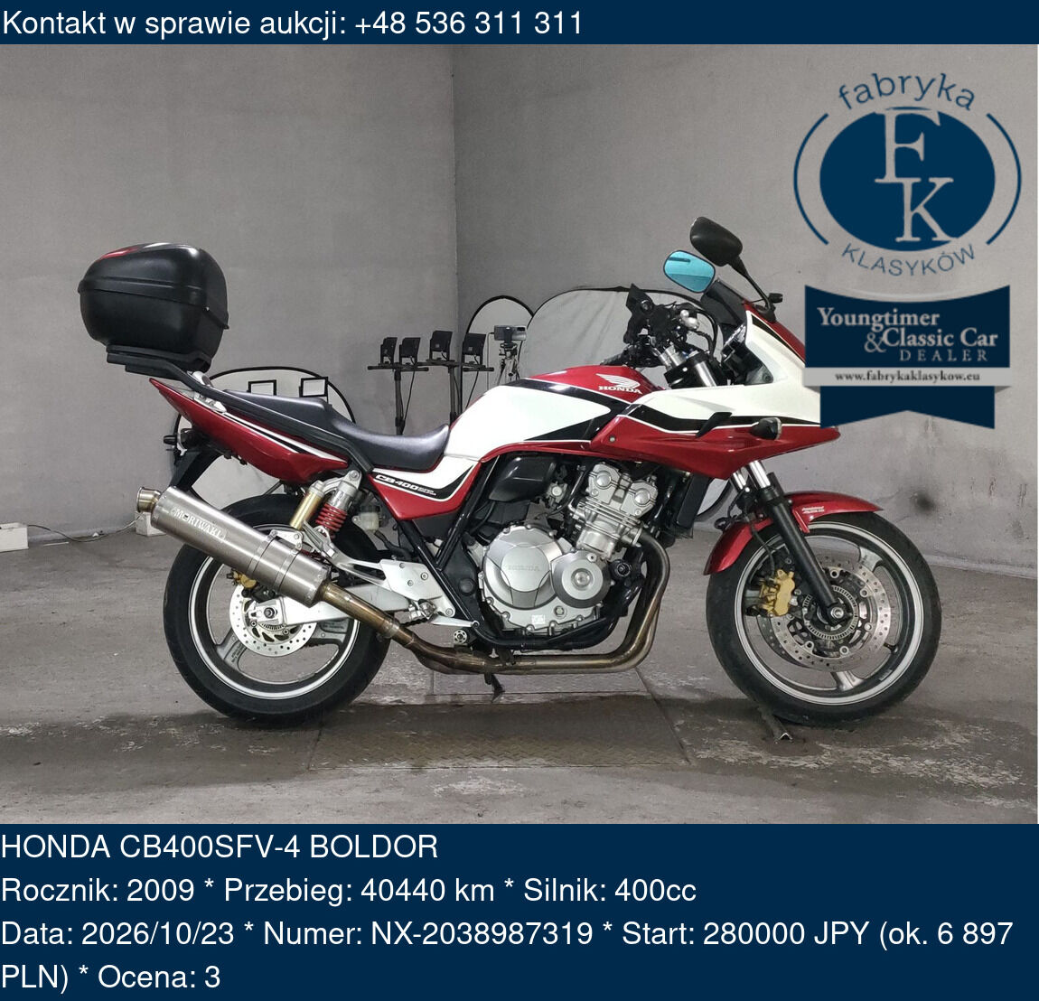 HONDA CB400SFV-4 BOLDOR 2009 - zdjęcie 2