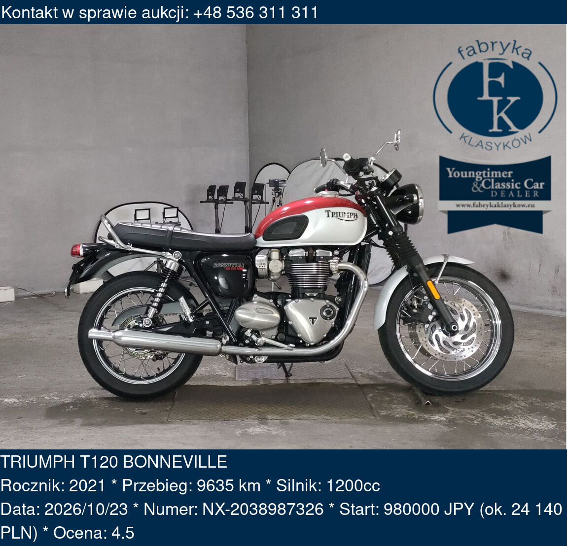 TRIUMPH T120 BONNEVILLE 2021 - zdjęcie 2