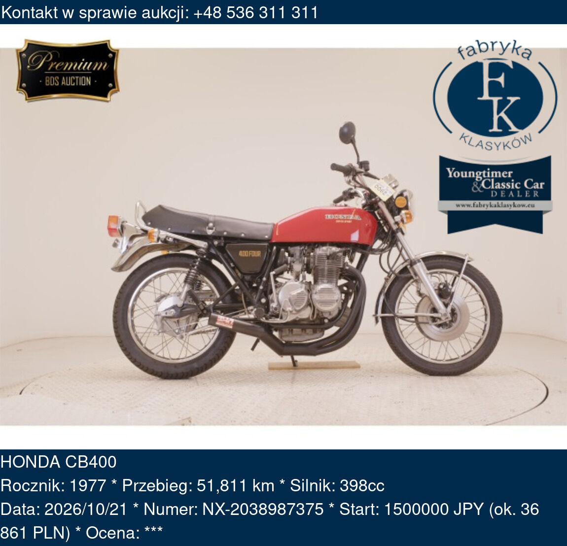 HONDA CB400 1977 - zdjęcie 2