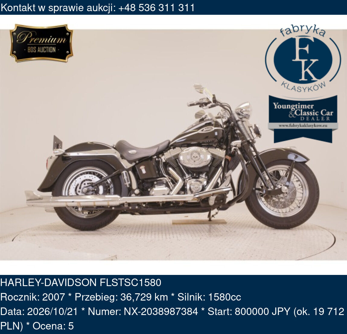 HARLEY-DAVIDSON FLSTSC1580 2007 - zdjęcie 2