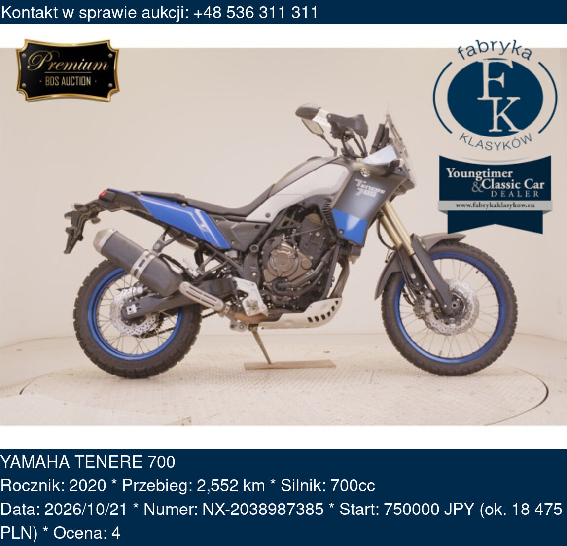 YAMAHA TENERE 700 2020 - zdjęcie 2