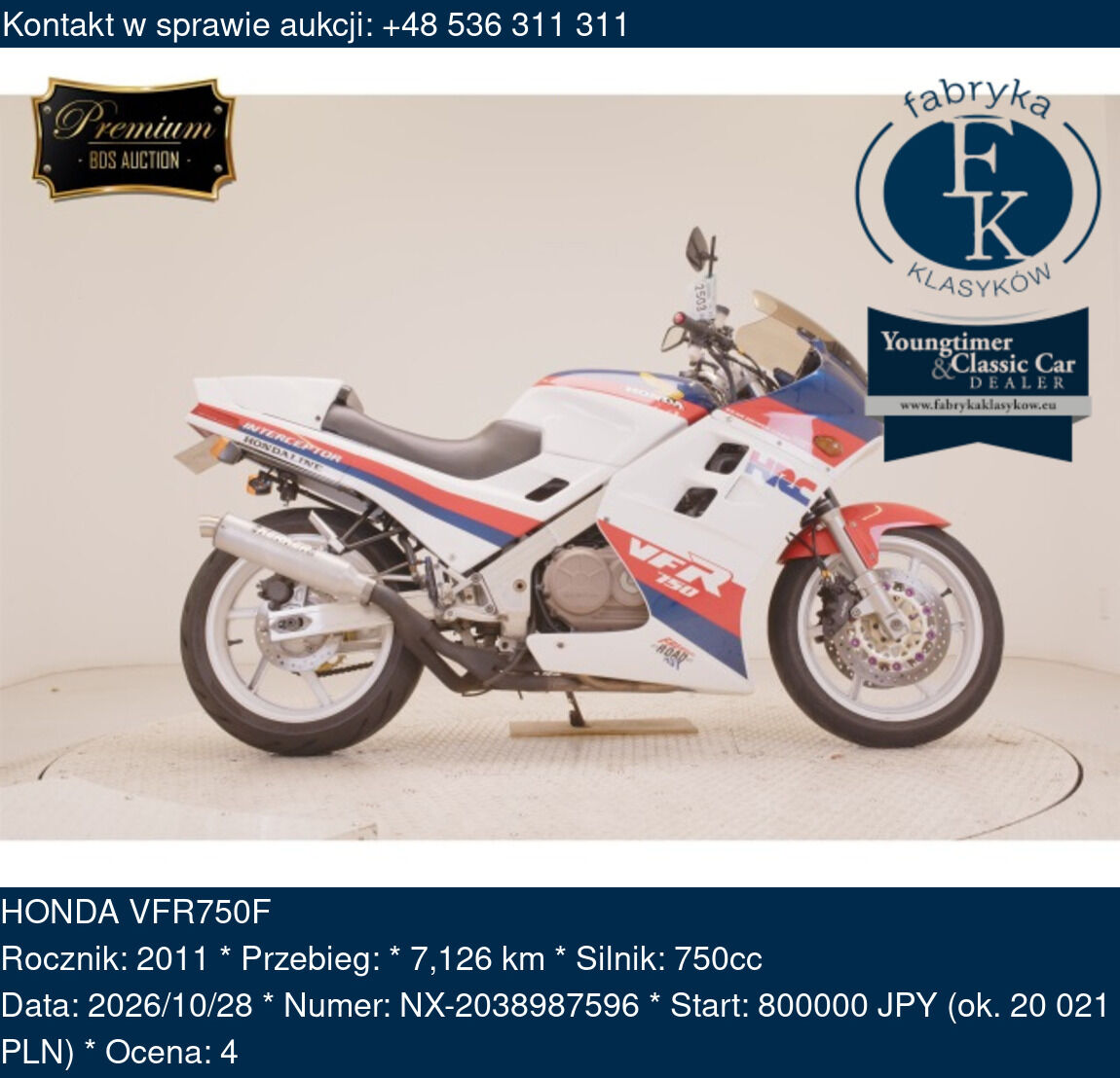 HONDA VFR750F 2011 - zdjęcie 2