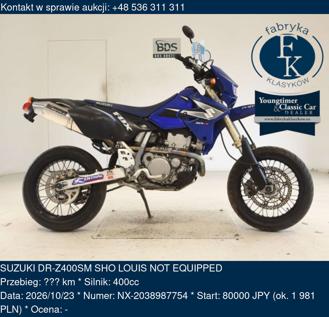 SUZUKI DR-Z400SM SHO LOUIS NOT EQUIPPED  - zdjęcie 2