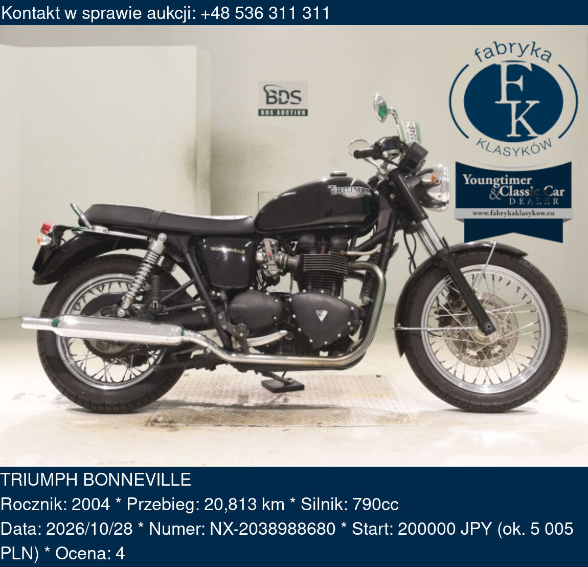 TRIUMPH BONNEVILLE 2004 - zdjęcie 2