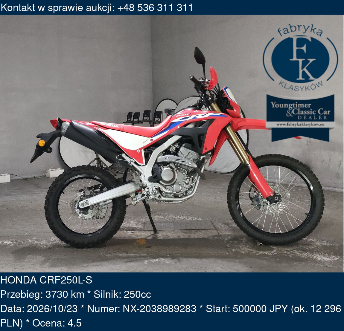 HONDA CRF250L-S - zdjęcie 2