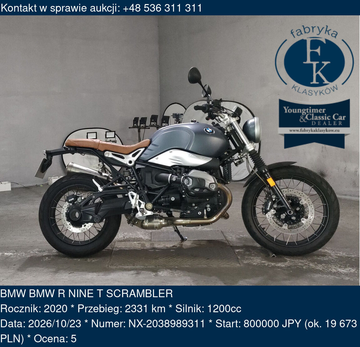 BMW BMW R NINE T SCRAMBLER 2020 - zdjęcie 2
