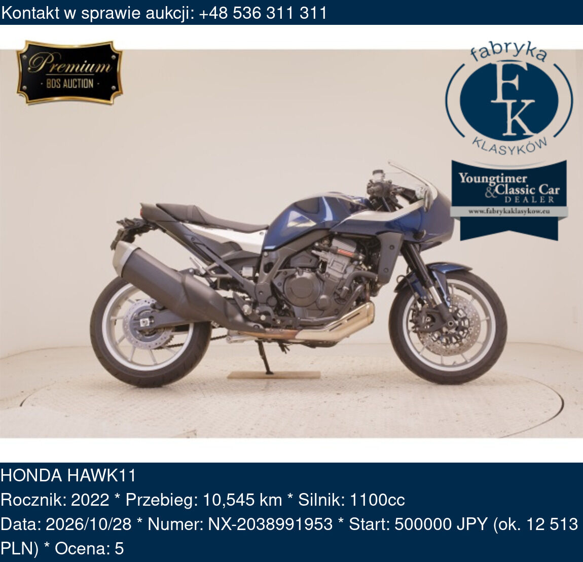 HONDA HAWK11 2022 - zdjęcie 2