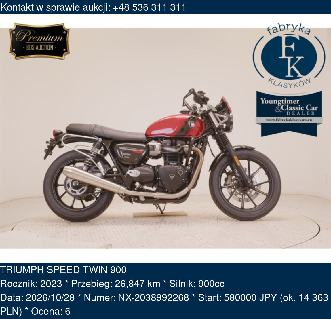 TRIUMPH SPEED TWIN 900 2023 - zdjęcie 2