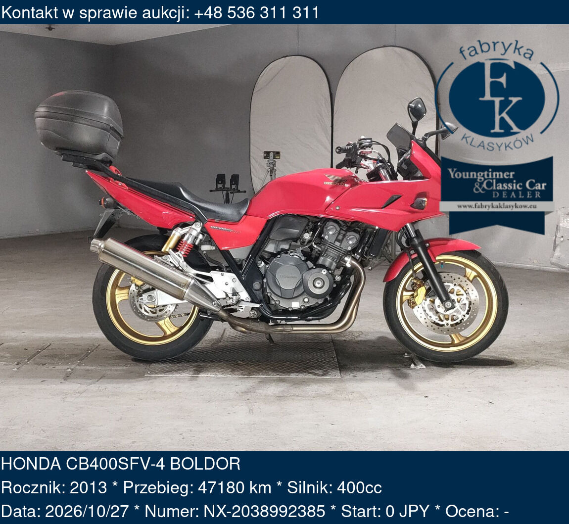 HONDA CB400SFV-4 BOLDOR 2013 - zdjęcie 2