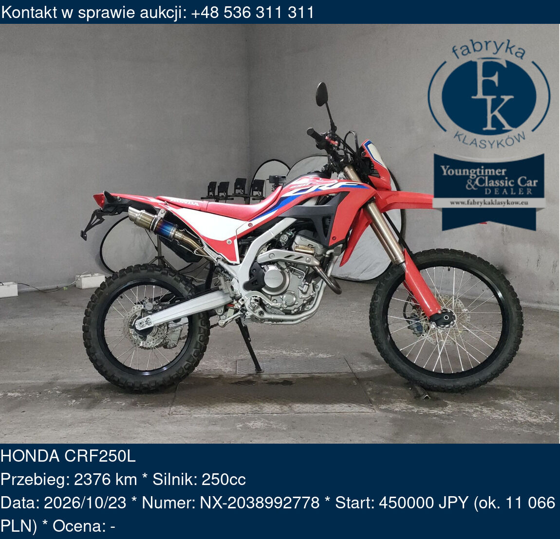HONDA CRF250L  - zdjęcie 2