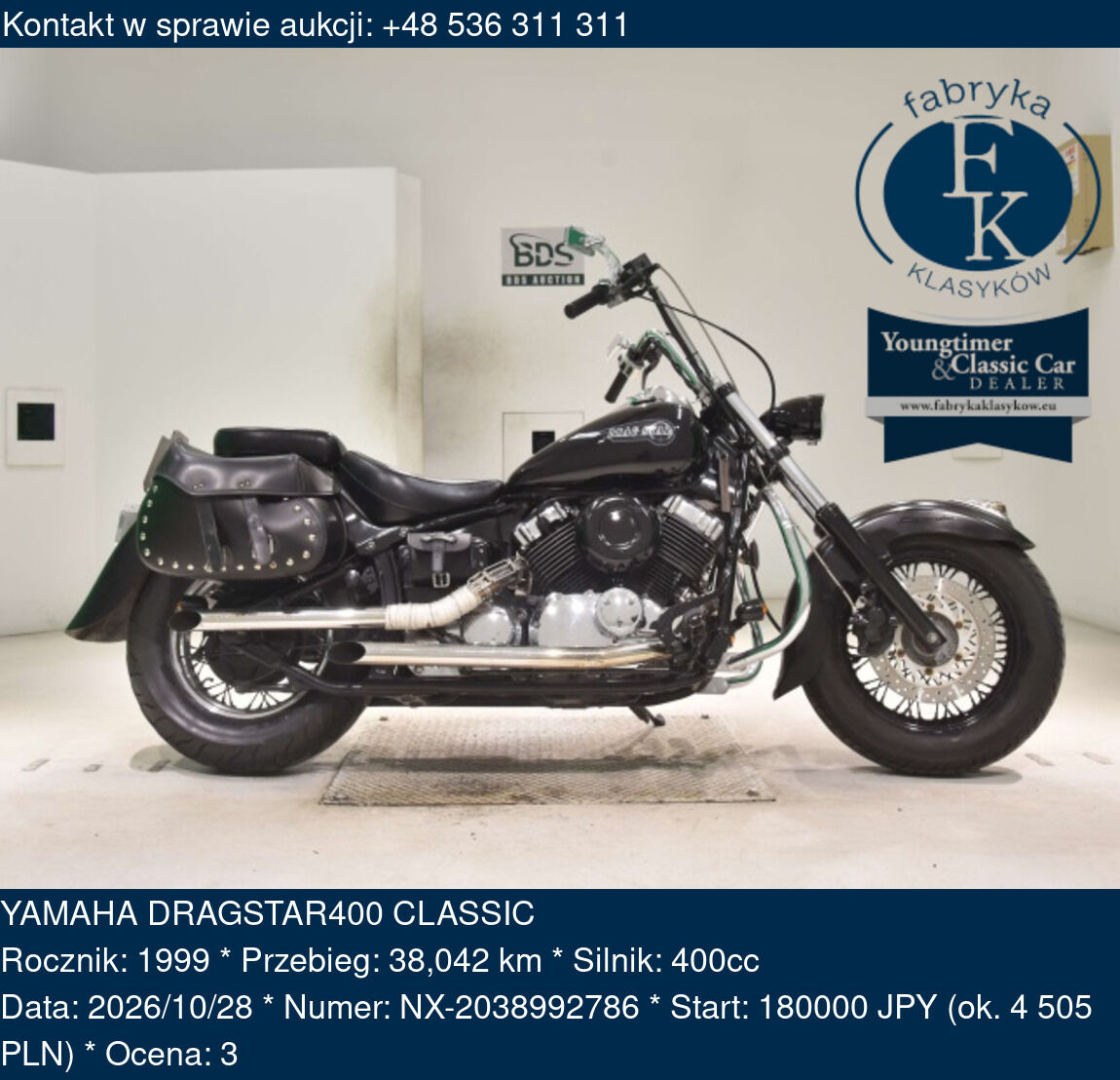 YAMAHA DRAGSTAR400 CLASSIC 1999 - zdjęcie 2