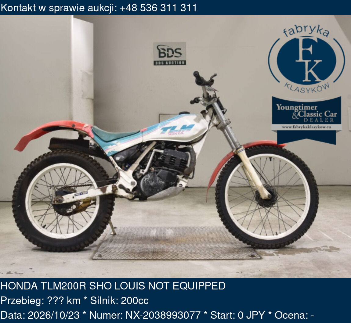 HONDA TLM200R SHO LOUIS NOT EQUIPPED - zdjęcie 2
