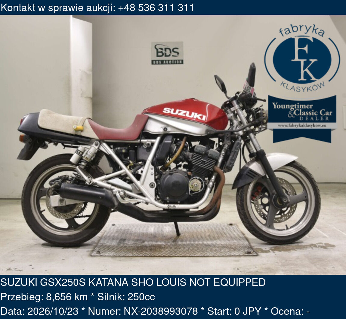 SUZUKI GSX250S KATANA SHO LOUIS NOT EQUIPPED - zdjęcie 2