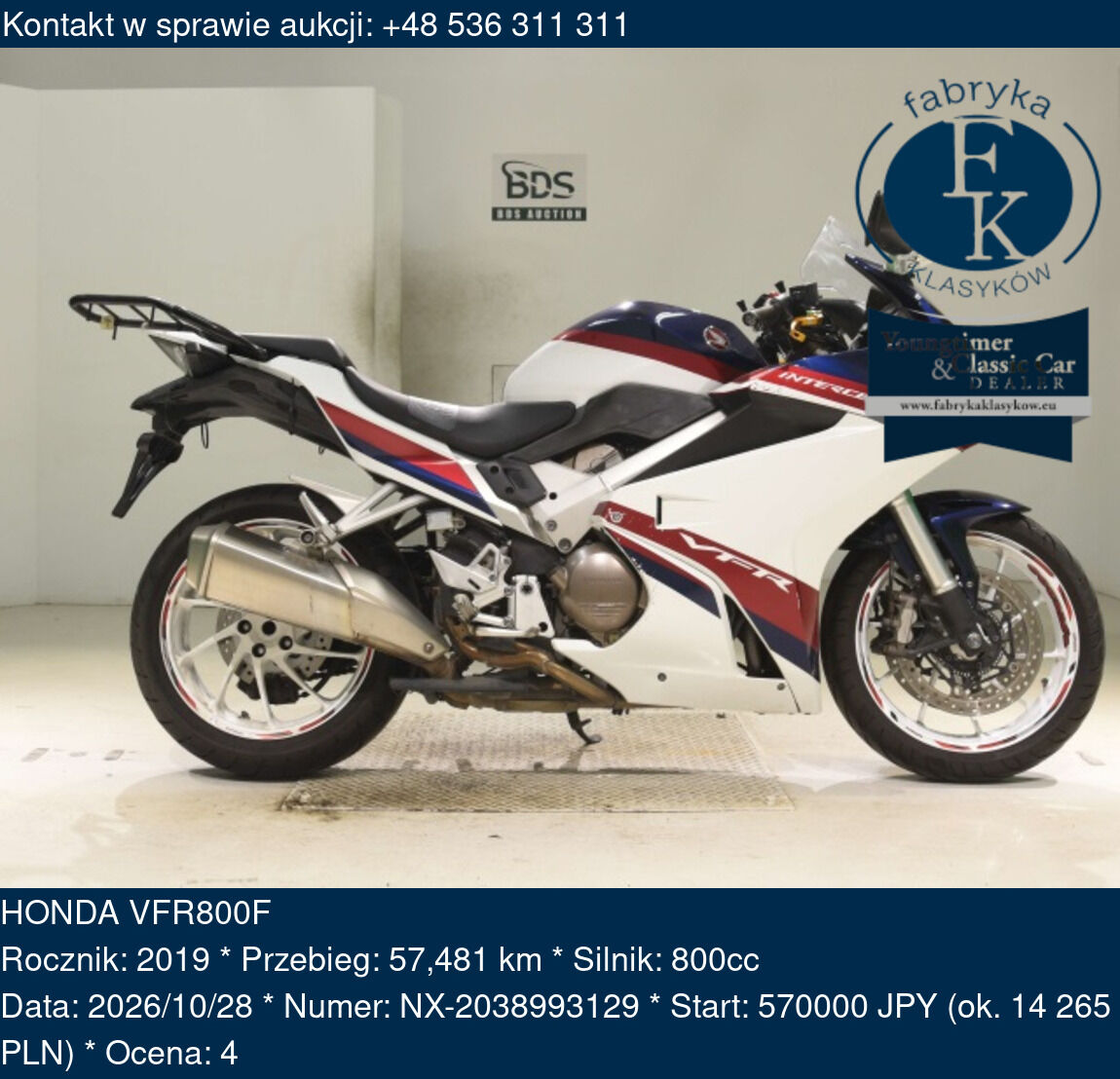 HONDA VFR800F 2019 - zdjęcie 2