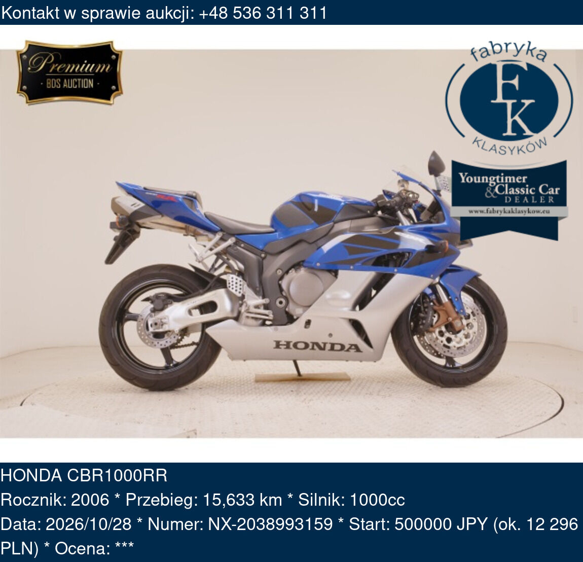 HONDA CBR1000RR 2006 - zdjęcie 2