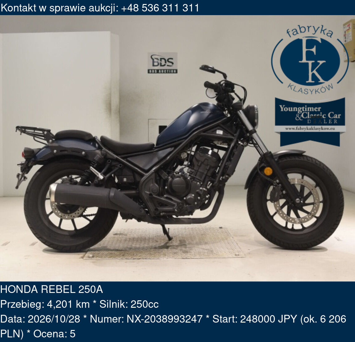 HONDA REBEL 250A  - zdjęcie 2