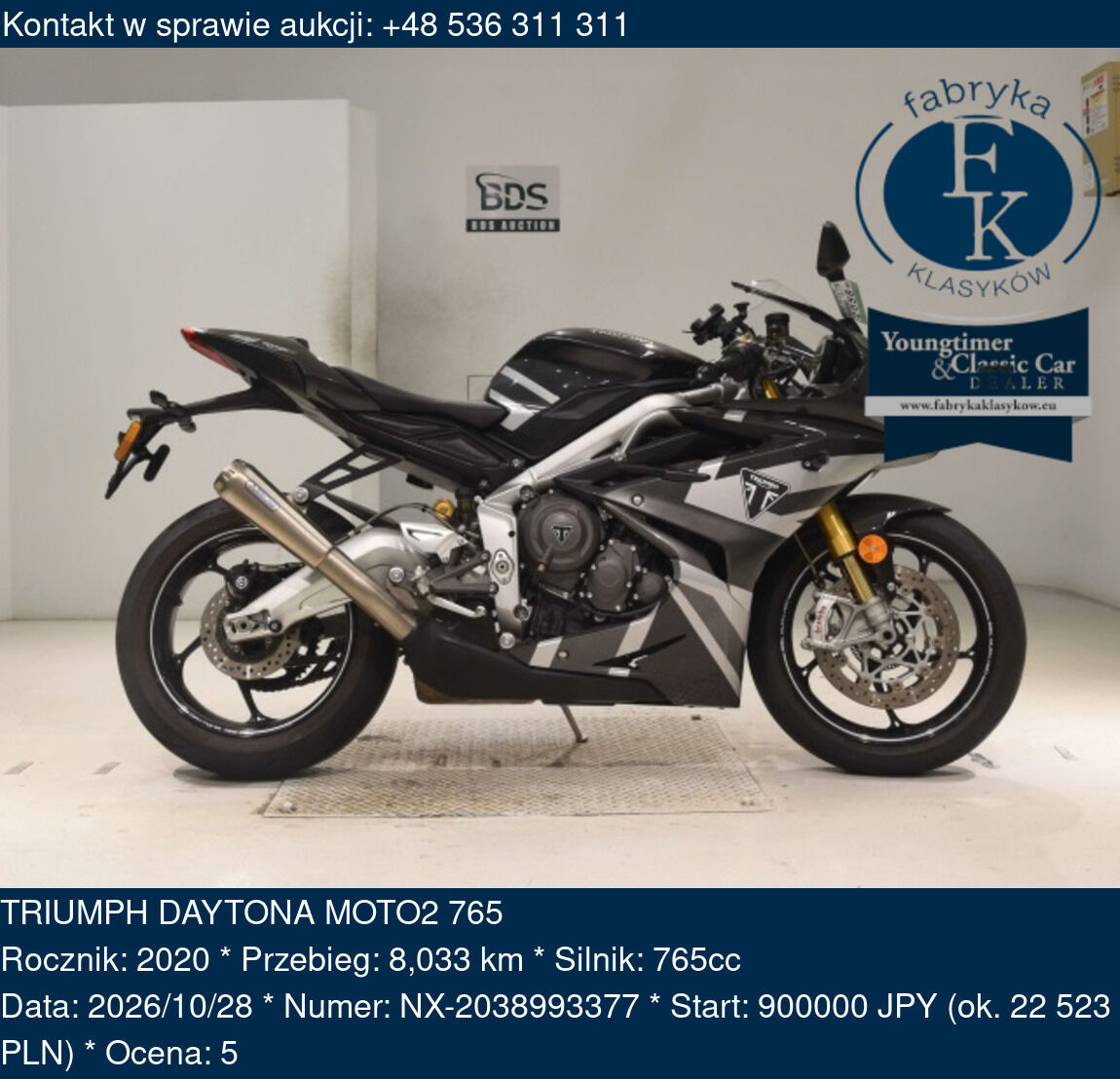 TRIUMPH DAYTONA MOTO2 765 2020 - zdjęcie 2