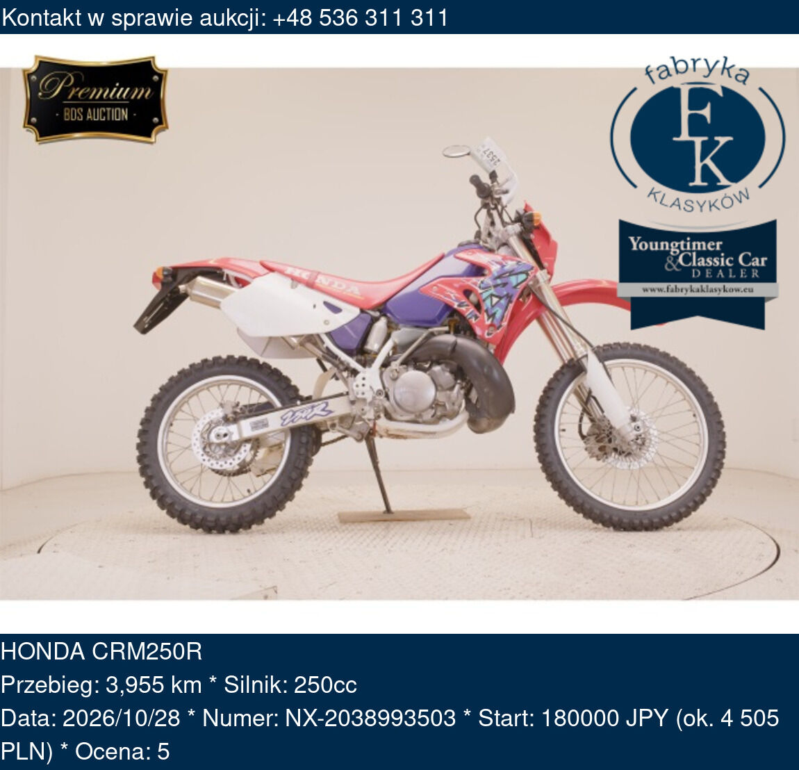 HONDA CRM250R - zdjęcie 2