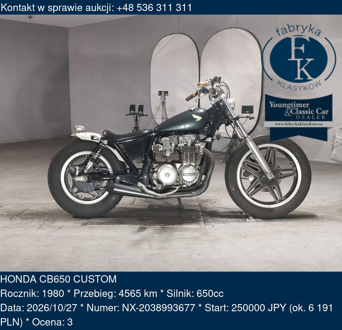 HONDA CB650 CUSTOM 1980 - zdjęcie 2