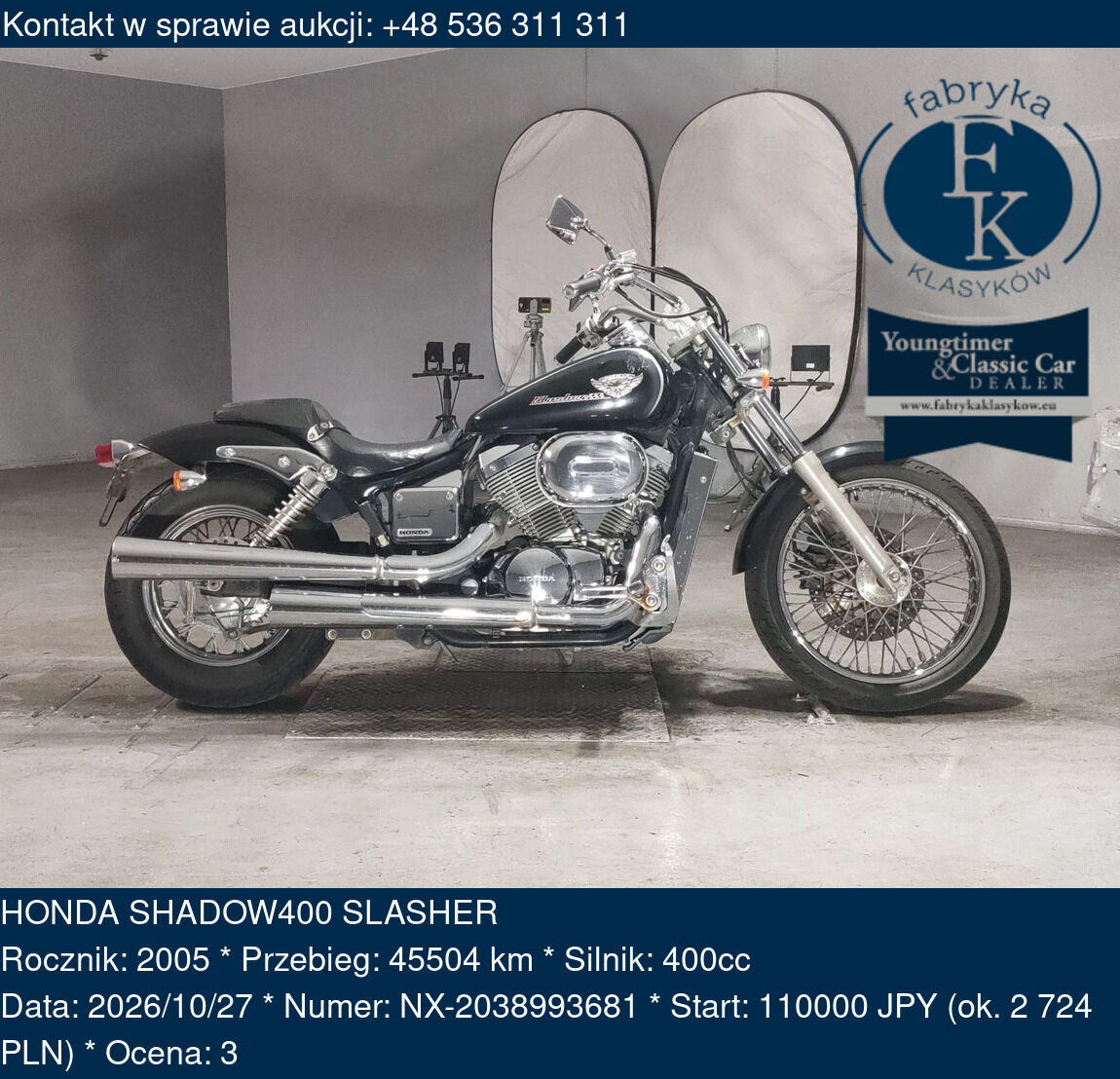 HONDA SHADOW400 SLASHER 2005 - zdjęcie 2