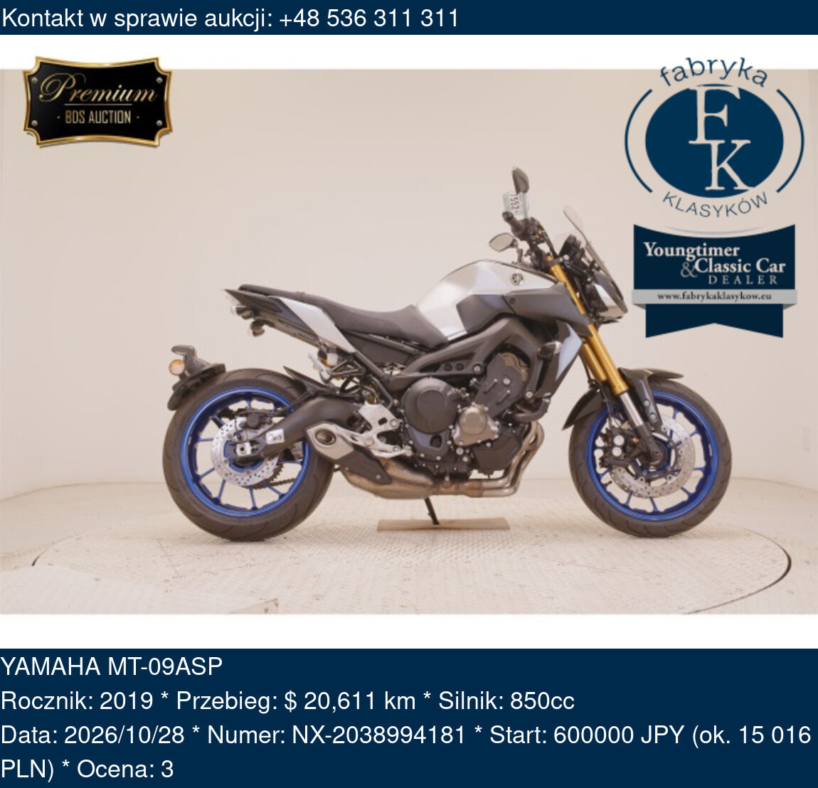 YAMAHA MT-09ASP 2019 - zdjęcie 2