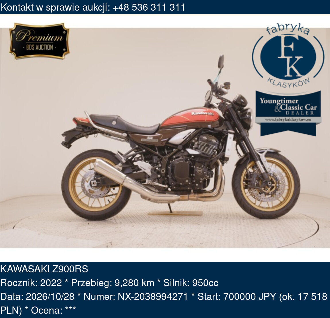 KAWASAKI Z900RS 2022 - zdjęcie 2