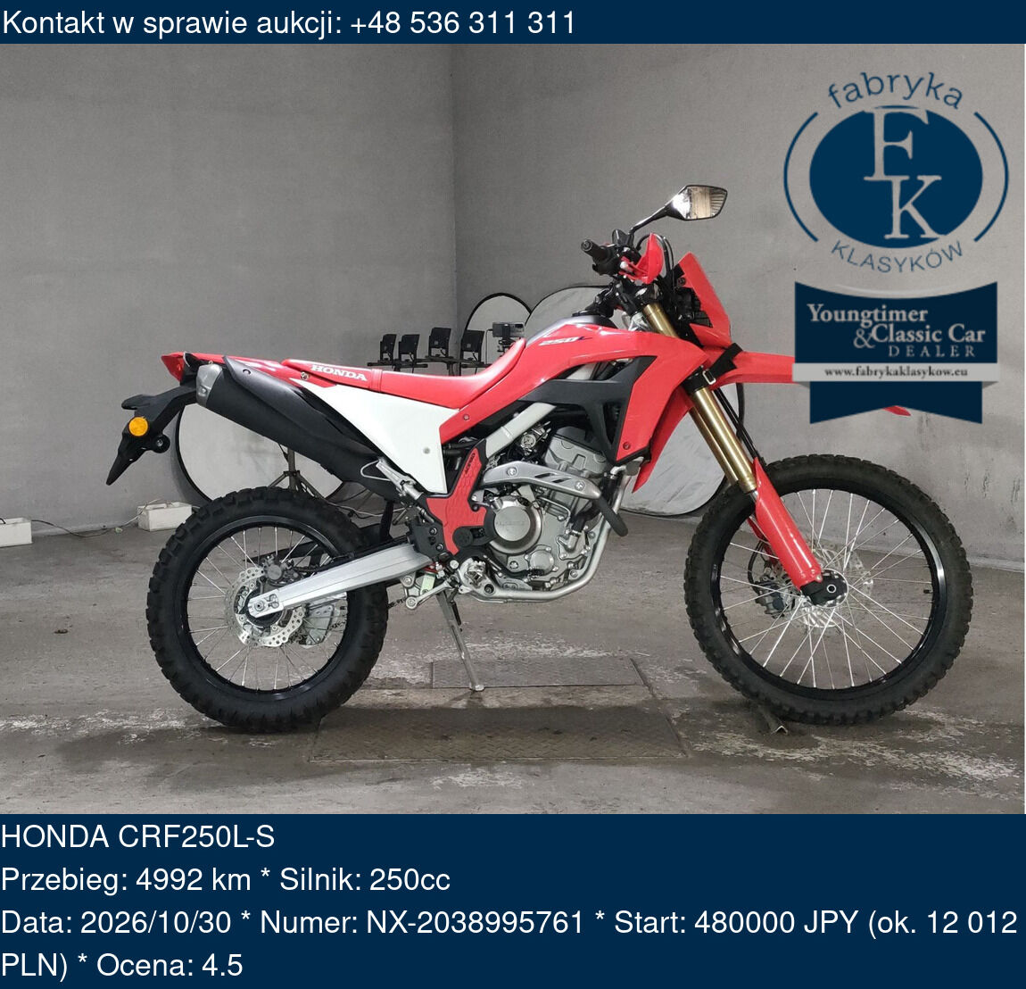 HONDA CRF250L-S  - zdjęcie 2