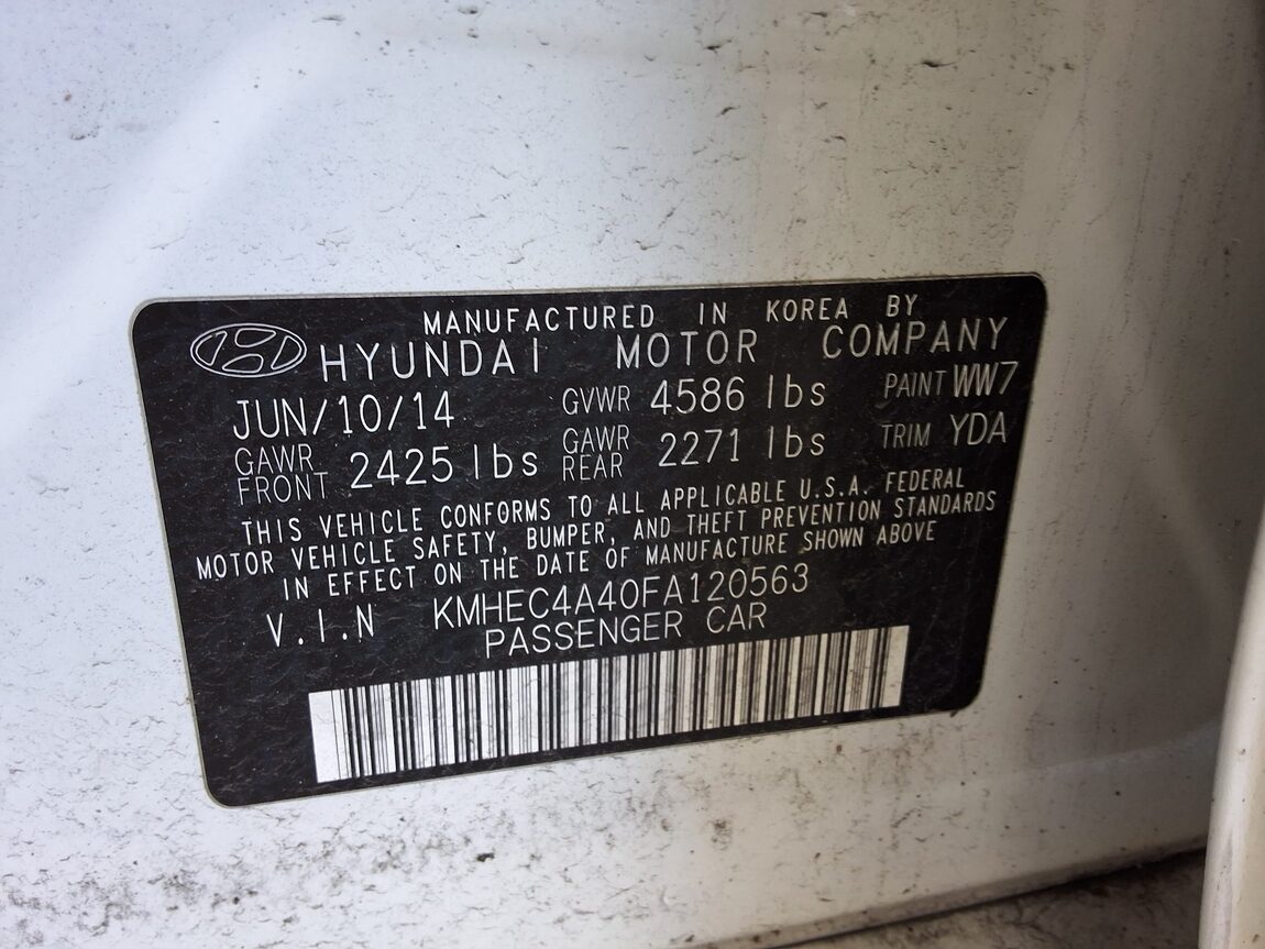 HYUNDAI YF SONATA HYBRID EXPORT MODEL 2015 - zdjęcie 16